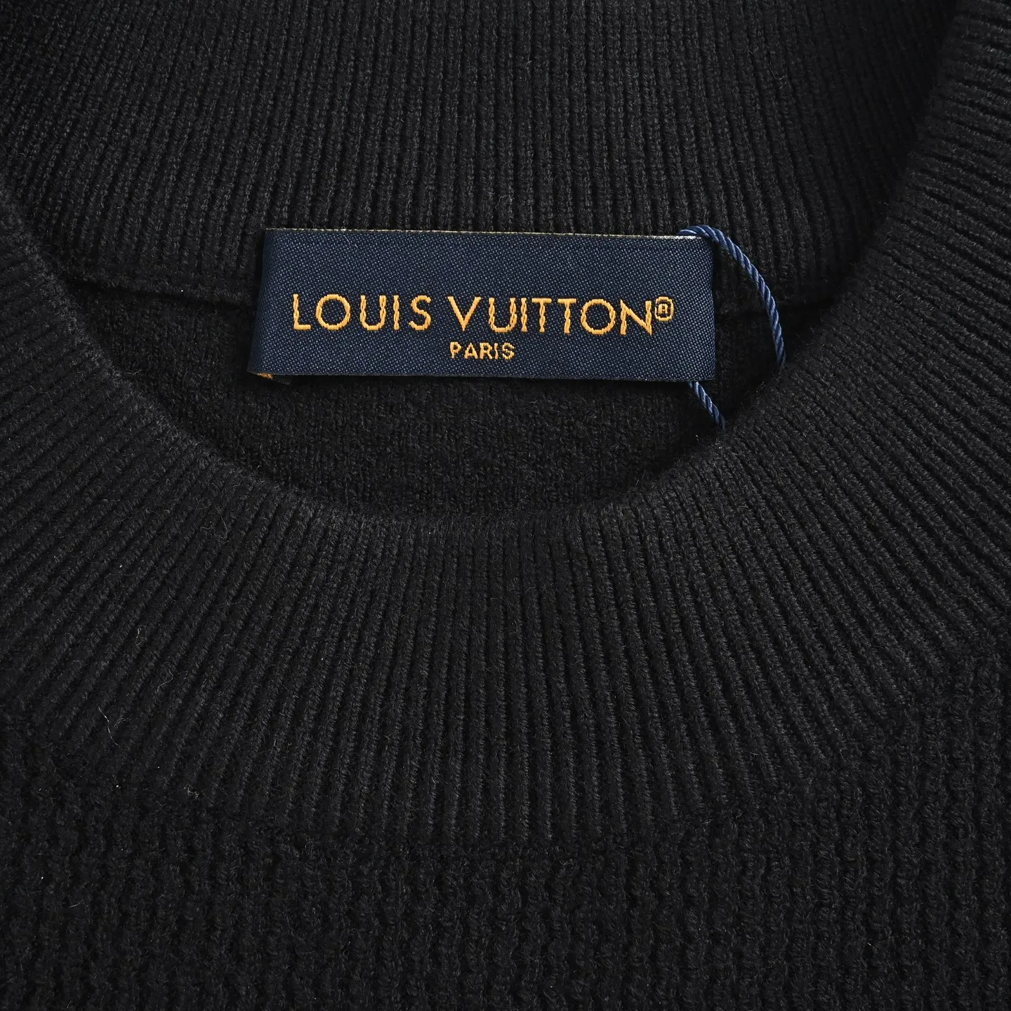 Louis Vuitton/Louis Vuitton signature flocked letter crew neck sweater